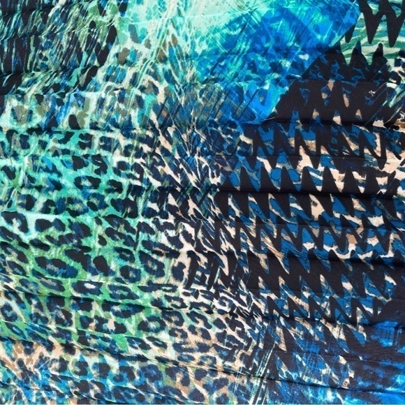 Laundry by Shelli Segal tropical watercolor leopard print crinkle maxi dress - Picture 8 of 16